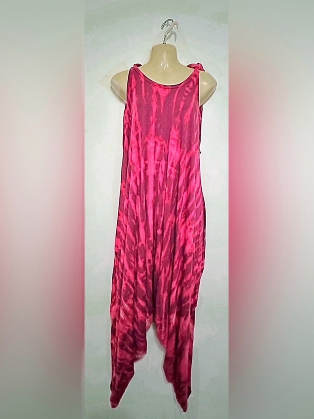 Tie-Dye Pink Sleeveless Harem Jumpsuit